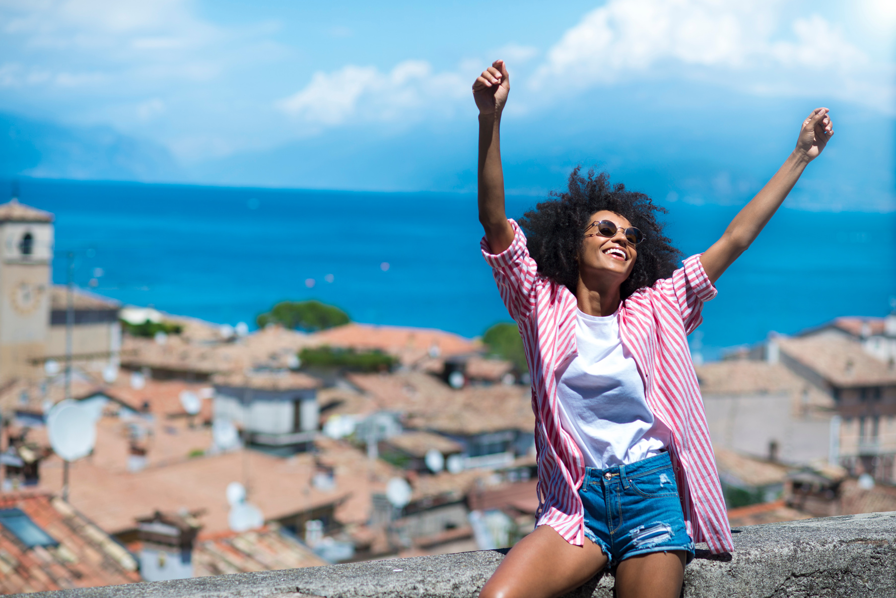 Happy Woman Traveling 